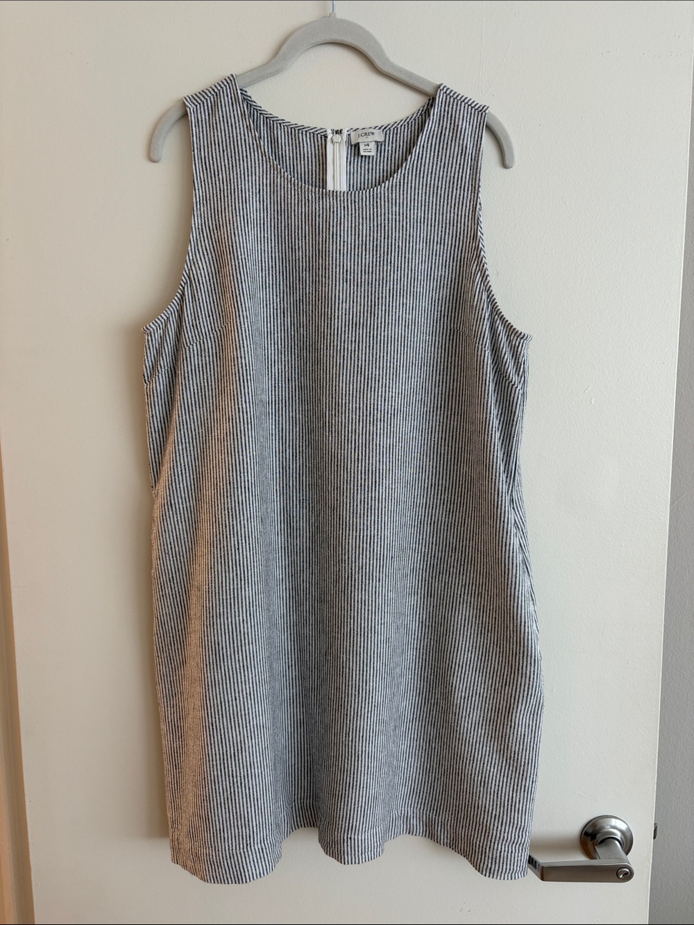 J. Crew Navy and White Striped Sleeveless Mini Dress